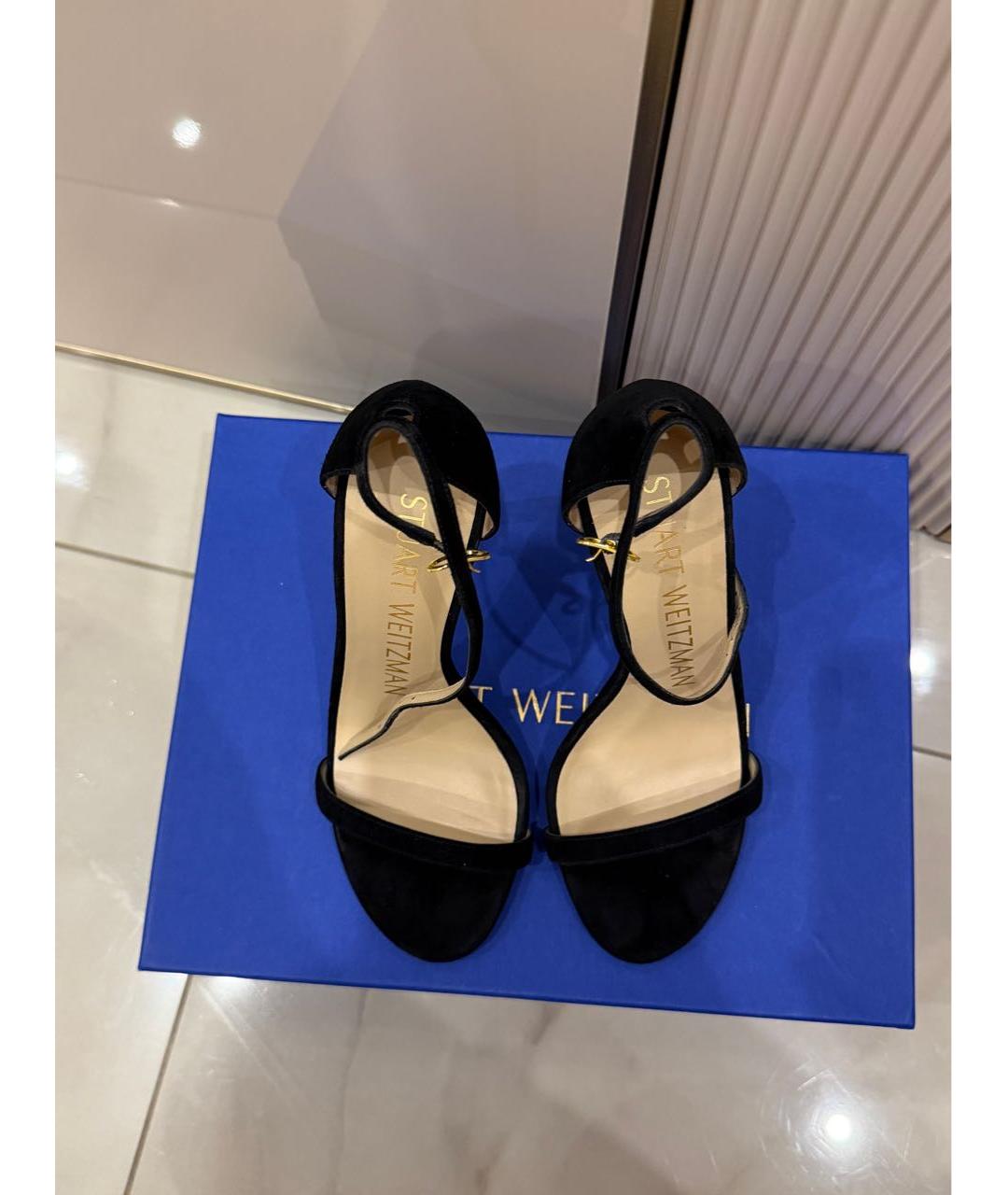 STUART WEITZMAN Черные замшевые босоножки, фото 2