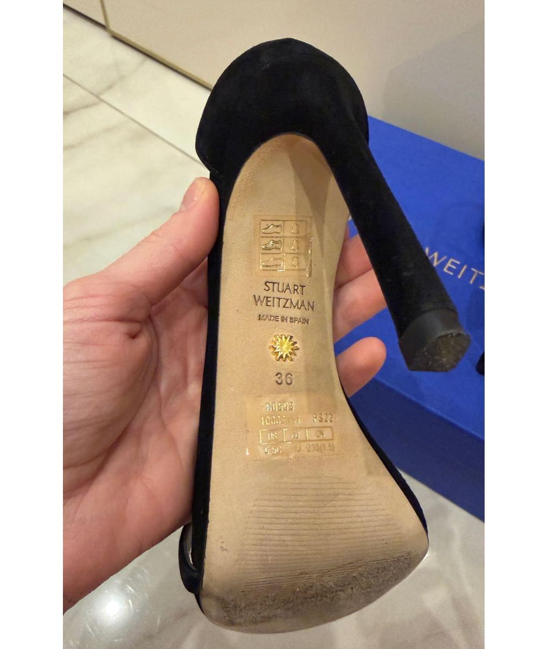 STUART WEITZMAN Черные замшевые босоножки, фото 5