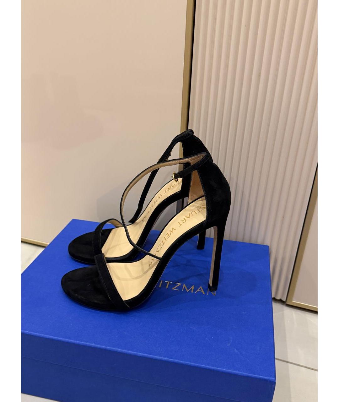 STUART WEITZMAN Черные замшевые босоножки, фото 6