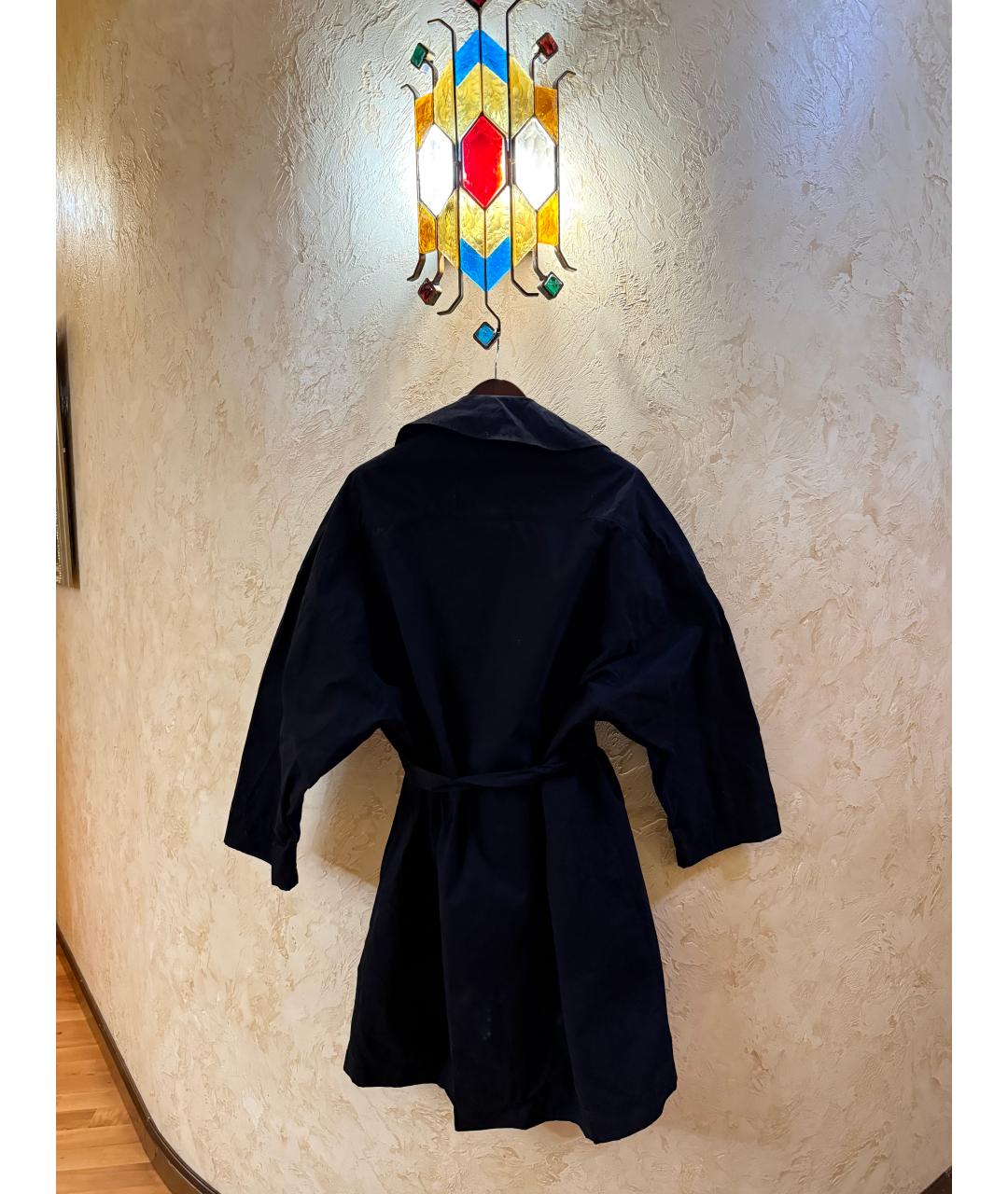 PERVERT Черный хлопковый тренч/плащ, фото 2