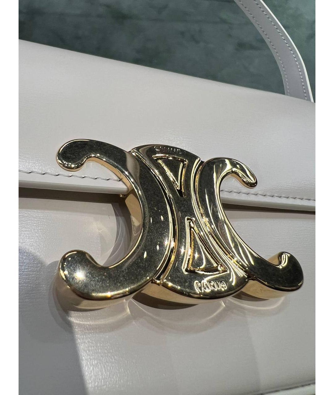 CELINE Белая кожаная сумка через плечо, фото 5