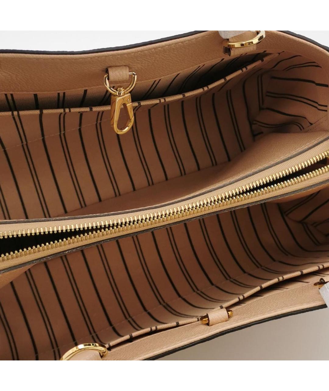 LOUIS VUITTON Бежевая кожаная сумка тоут, фото 6