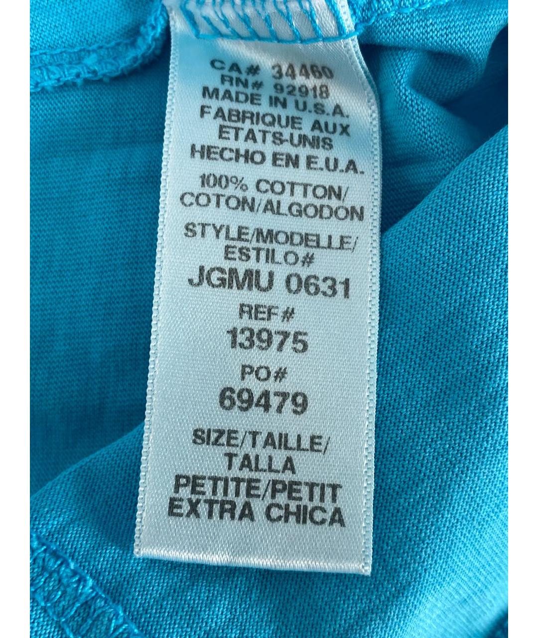 JUICY COUTURE Голубая хлопковая футболка, фото 4