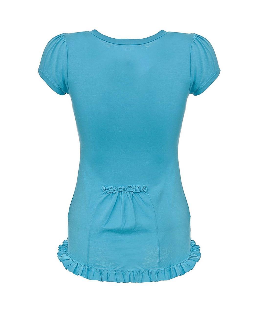 JUICY COUTURE Голубая хлопковая футболка, фото 2