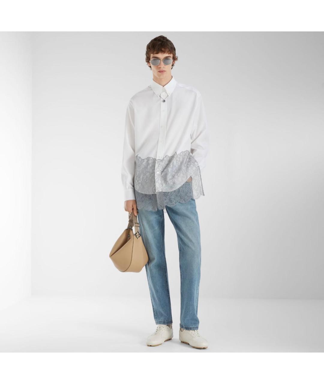 FENDI Белые кожаные низкие кроссовки / кеды, фото 6