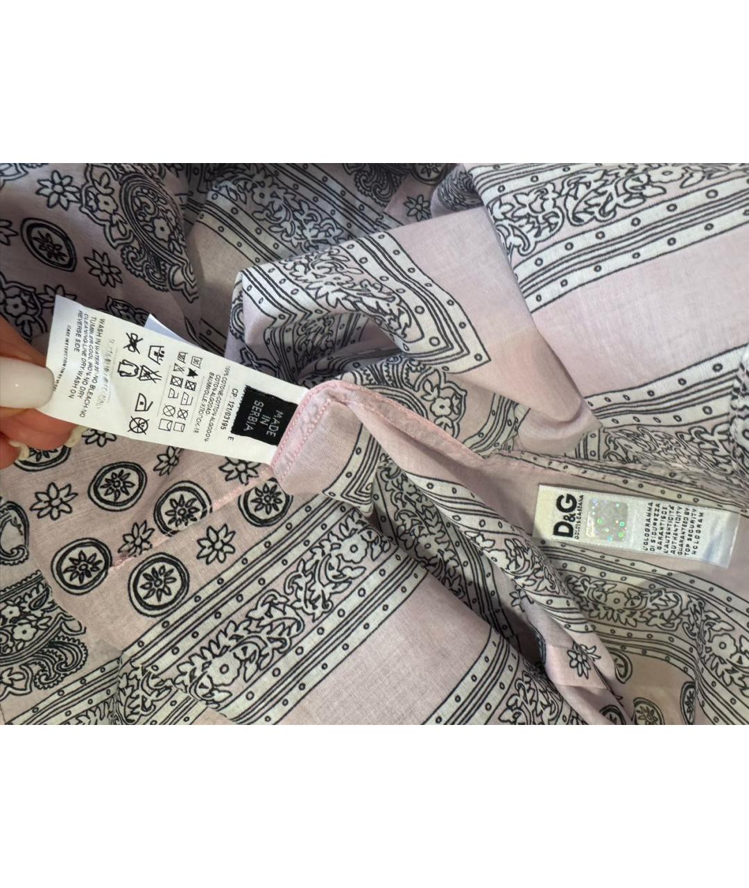 DOLCE&GABBANA Розовая хлопковая кэжуал рубашка, фото 8