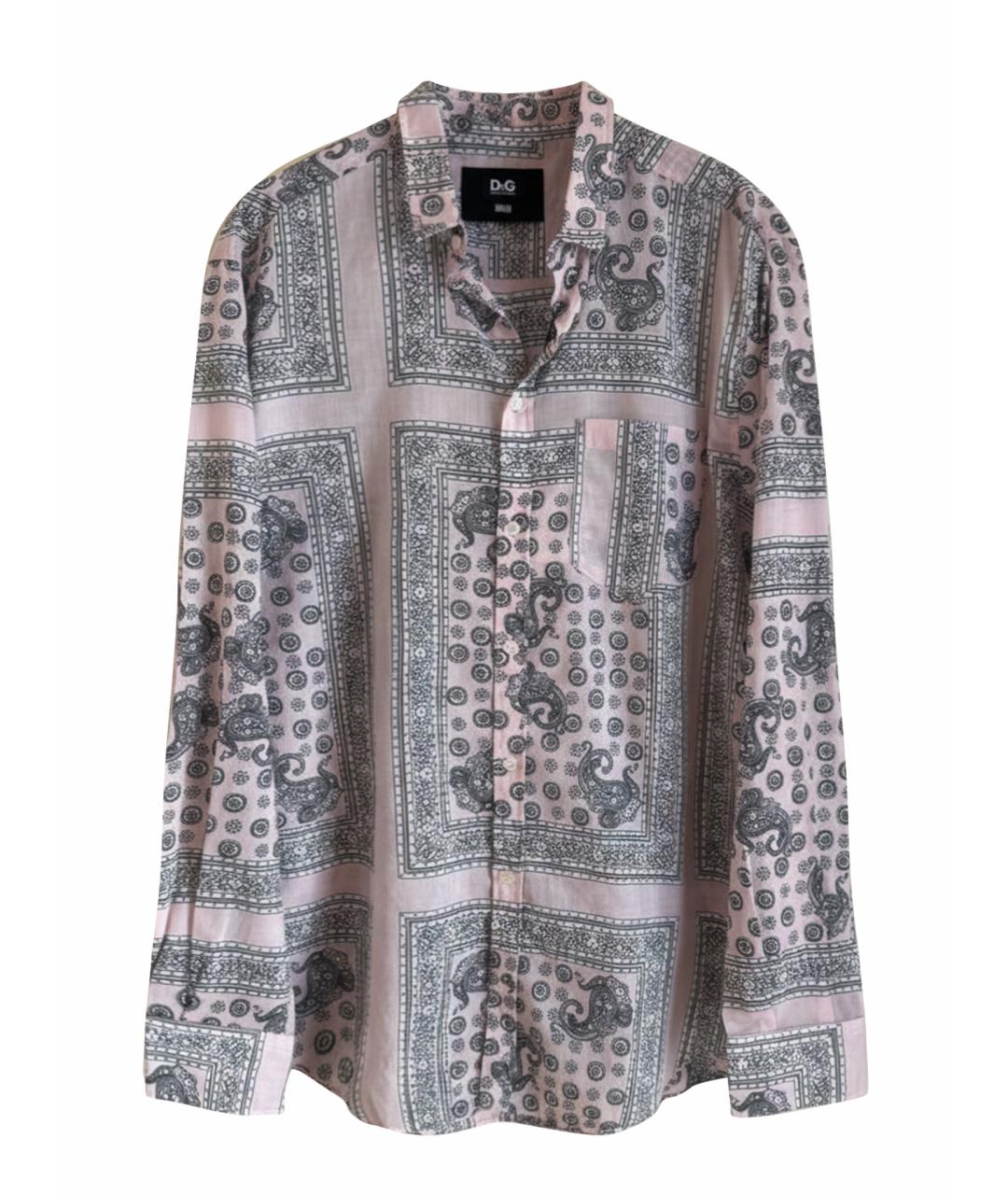 DOLCE&GABBANA Розовая хлопковая кэжуал рубашка, фото 1