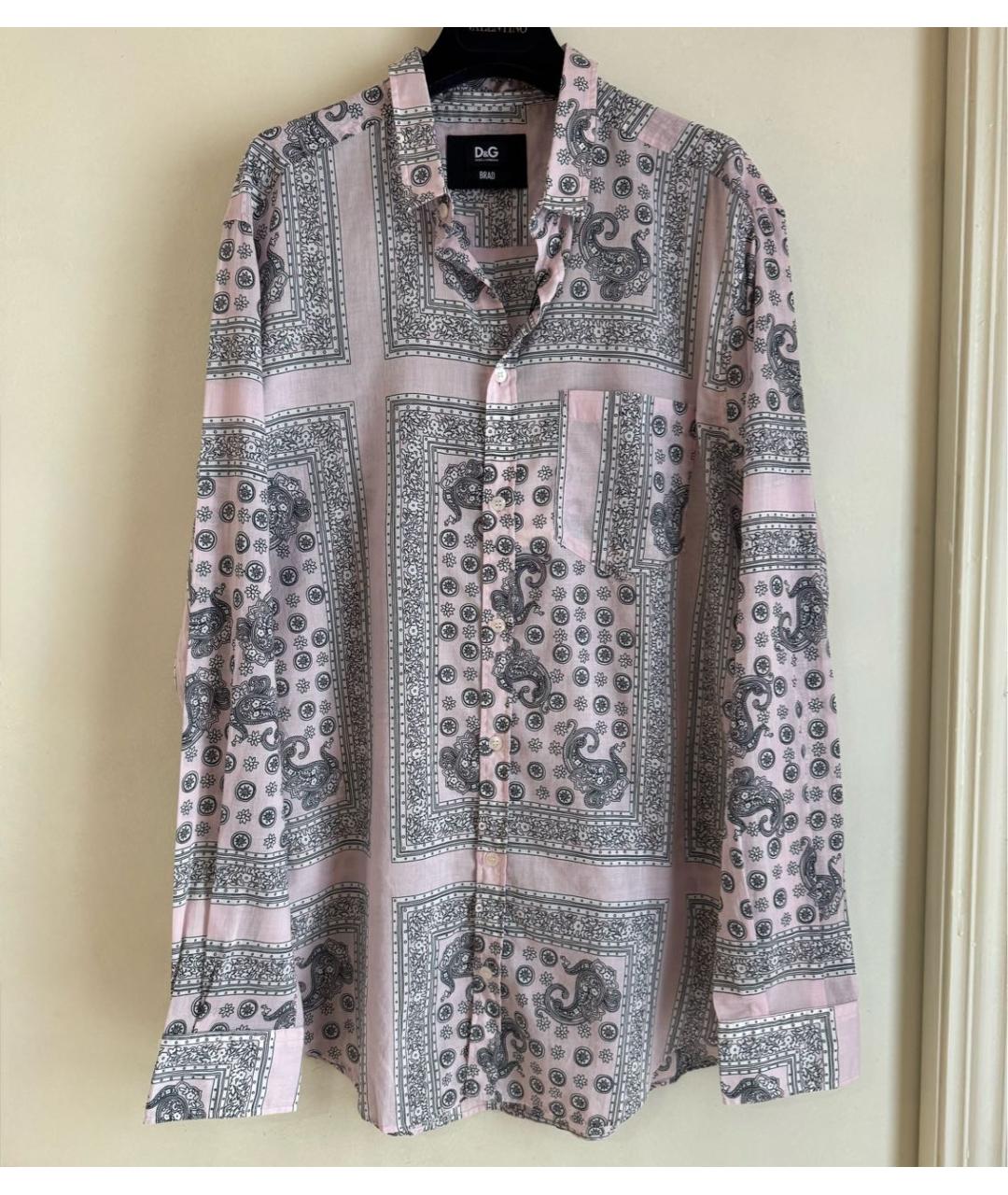 DOLCE&GABBANA Розовая хлопковая кэжуал рубашка, фото 9