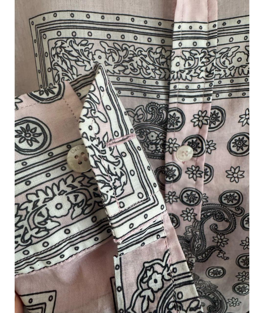 DOLCE&GABBANA Розовая хлопковая кэжуал рубашка, фото 6