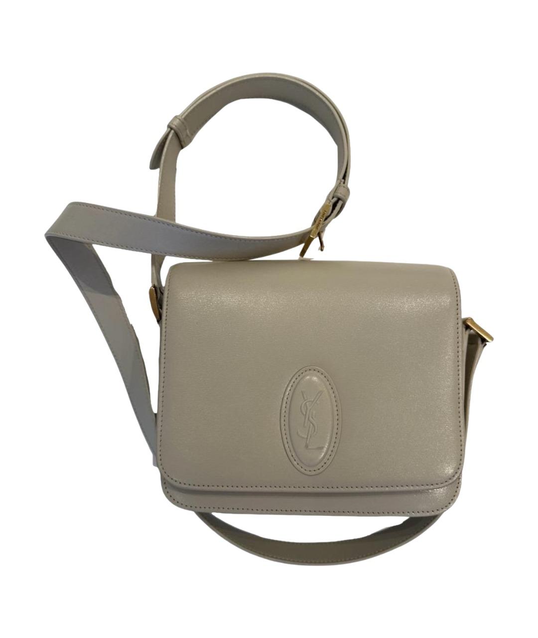 SAINT LAURENT Бежевая кожаная сумка через плечо, фото 1