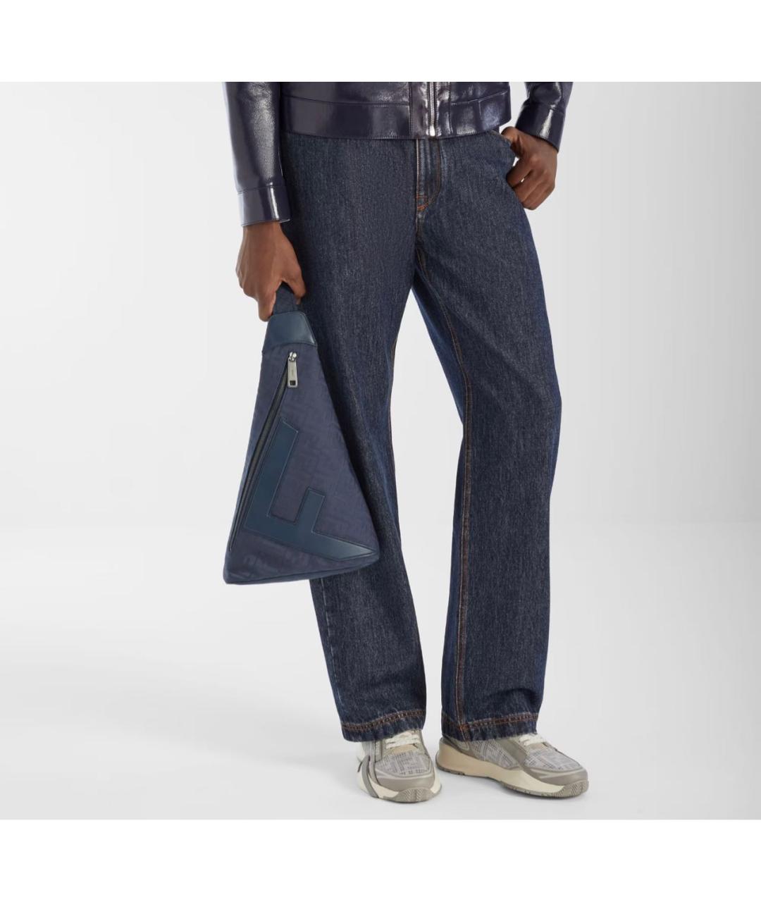 FENDI Серые кожаные низкие кроссовки / кеды, фото 5