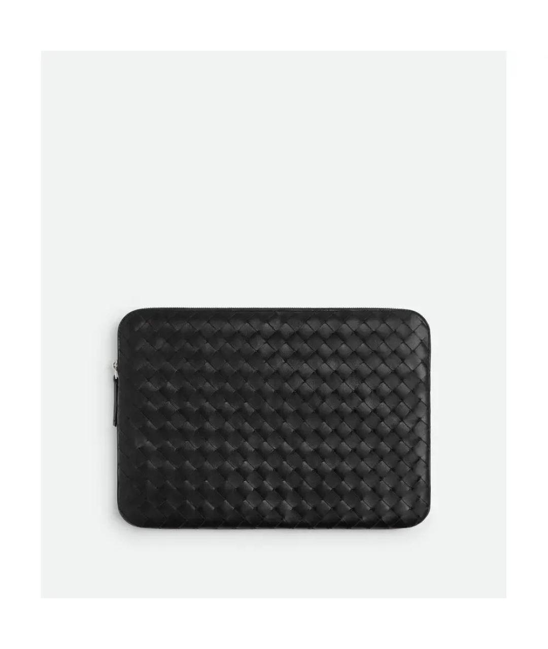 BOTTEGA VENETA Черная кожаная папка для документов, фото 4