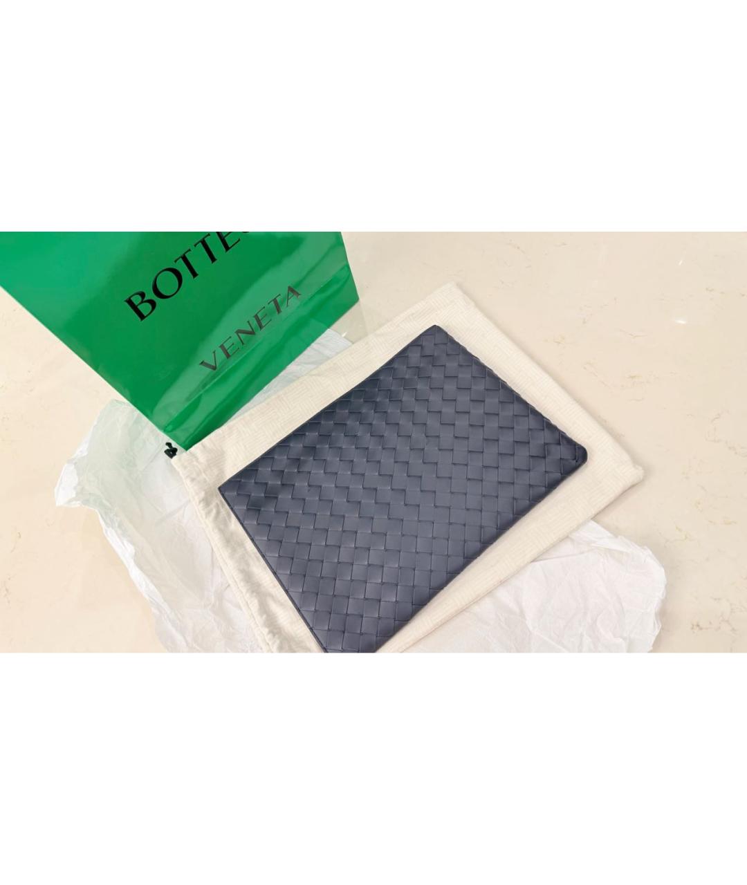 BOTTEGA VENETA Черная кожаная папка для документов, фото 2