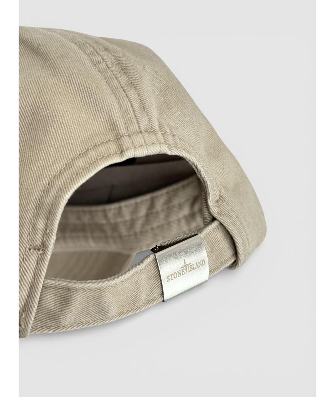 STONE ISLAND Бежевая хлопковая кепка/бейсболка, фото 4