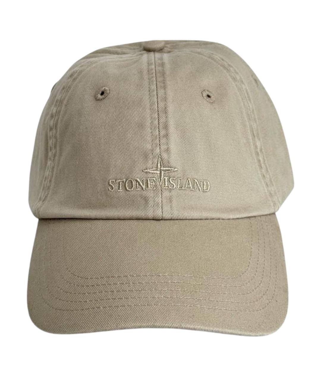 STONE ISLAND Бежевая хлопковая кепка/бейсболка, фото 1