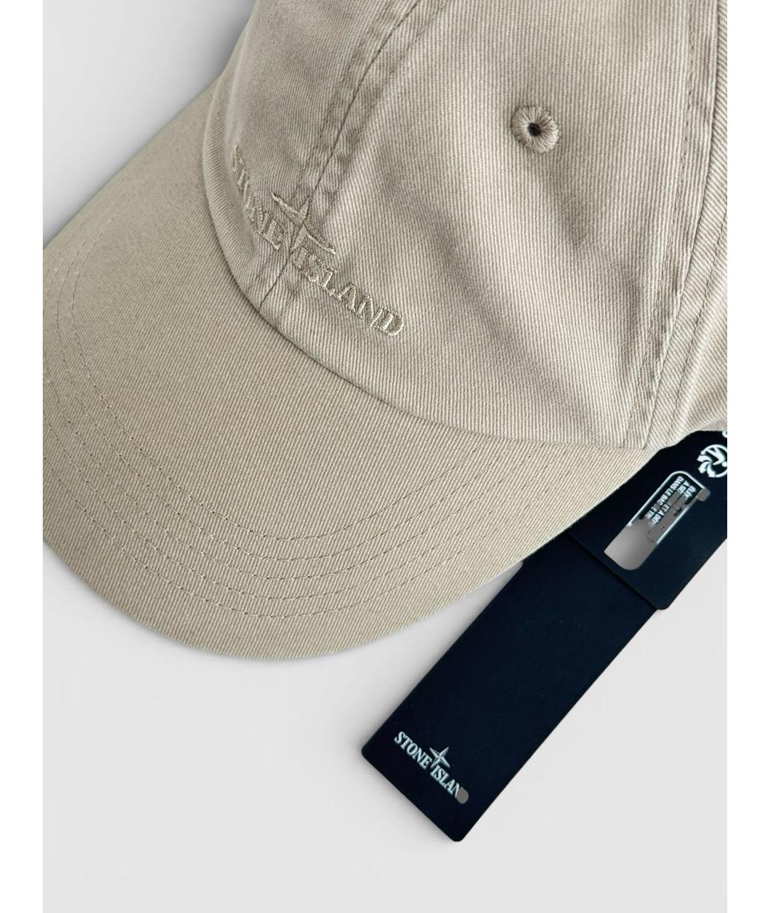 STONE ISLAND Бежевая хлопковая кепка/бейсболка, фото 5