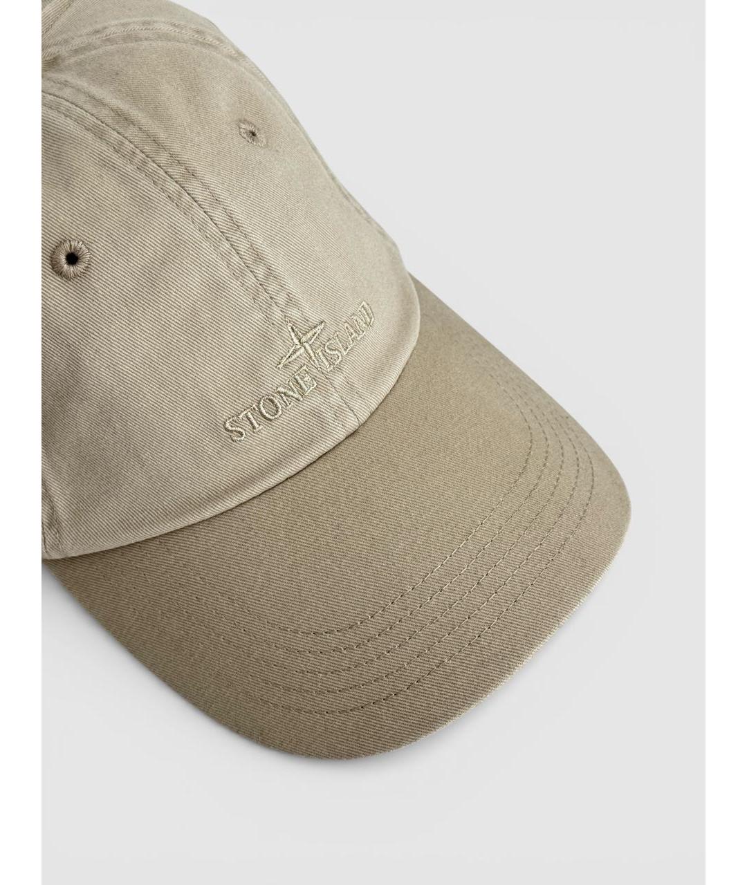 STONE ISLAND Бежевая хлопковая кепка/бейсболка, фото 2
