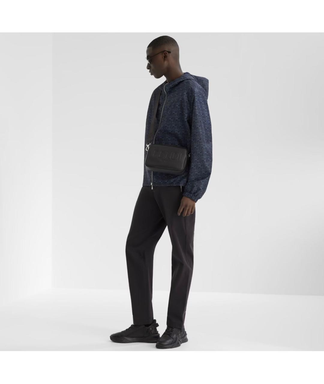 FENDI Черные кожаные низкие кроссовки / кеды, фото 6