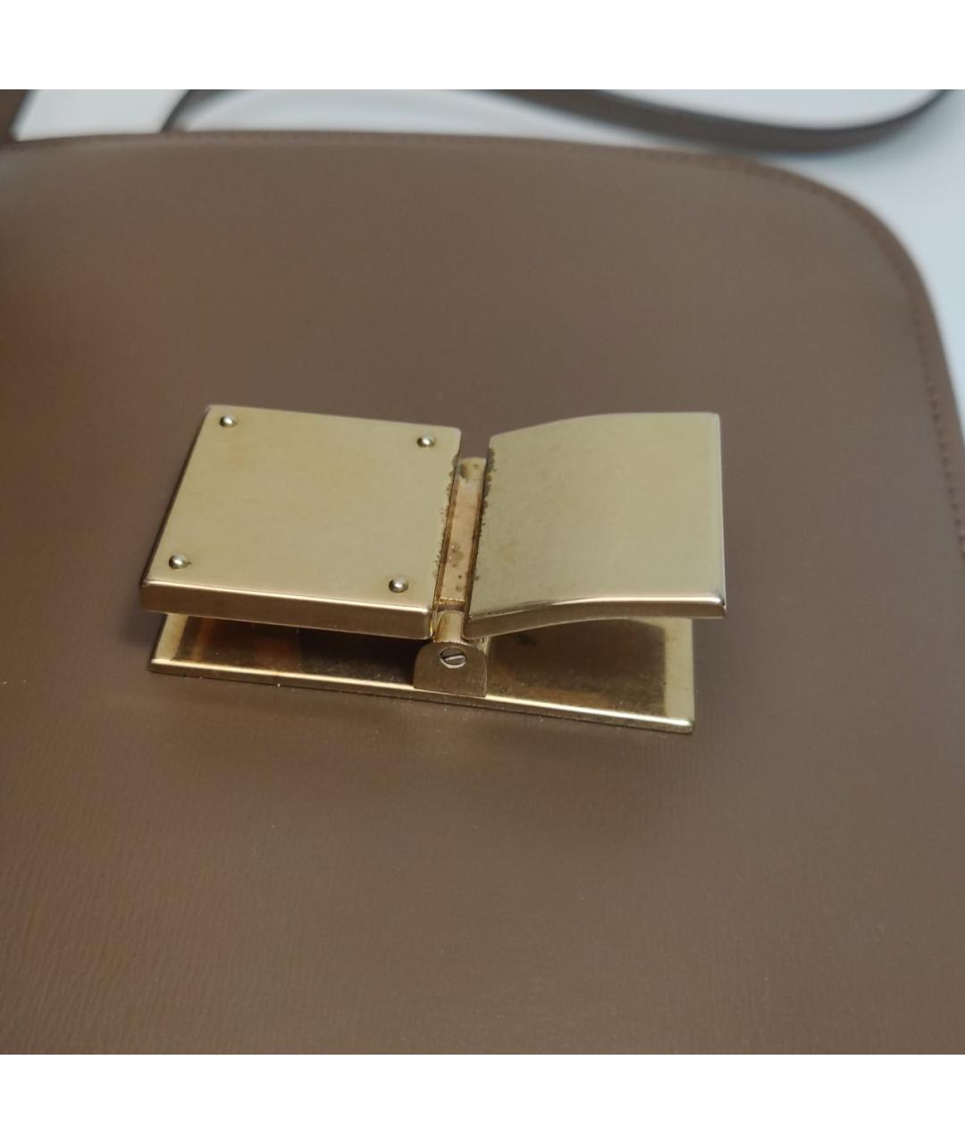 CELINE Коричневая кожаная сумка через плечо, фото 8