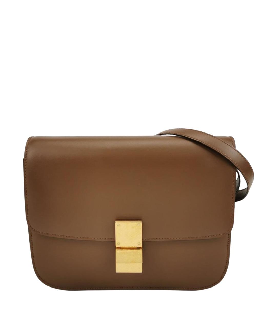 CELINE Коричневая кожаная сумка через плечо, фото 1