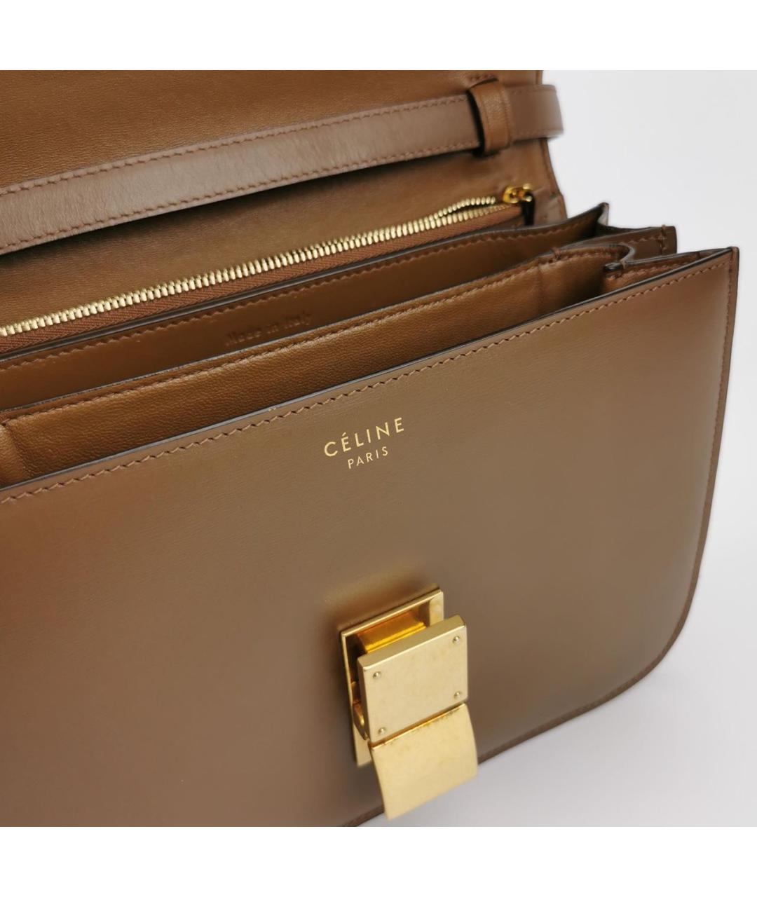 CELINE Коричневая кожаная сумка через плечо, фото 7