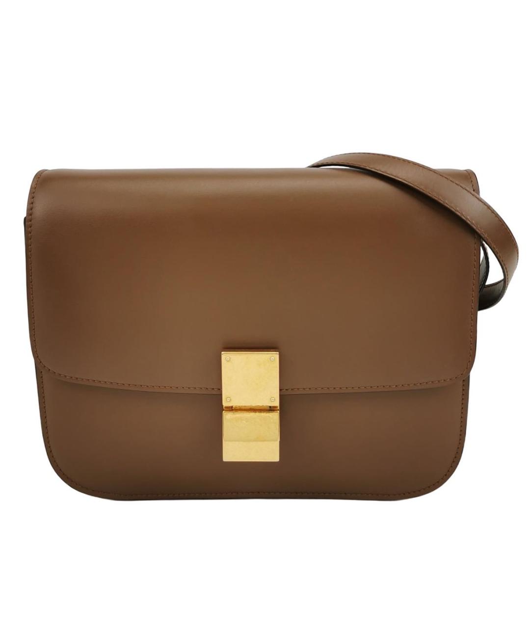 CELINE Коричневая кожаная сумка через плечо, фото 9