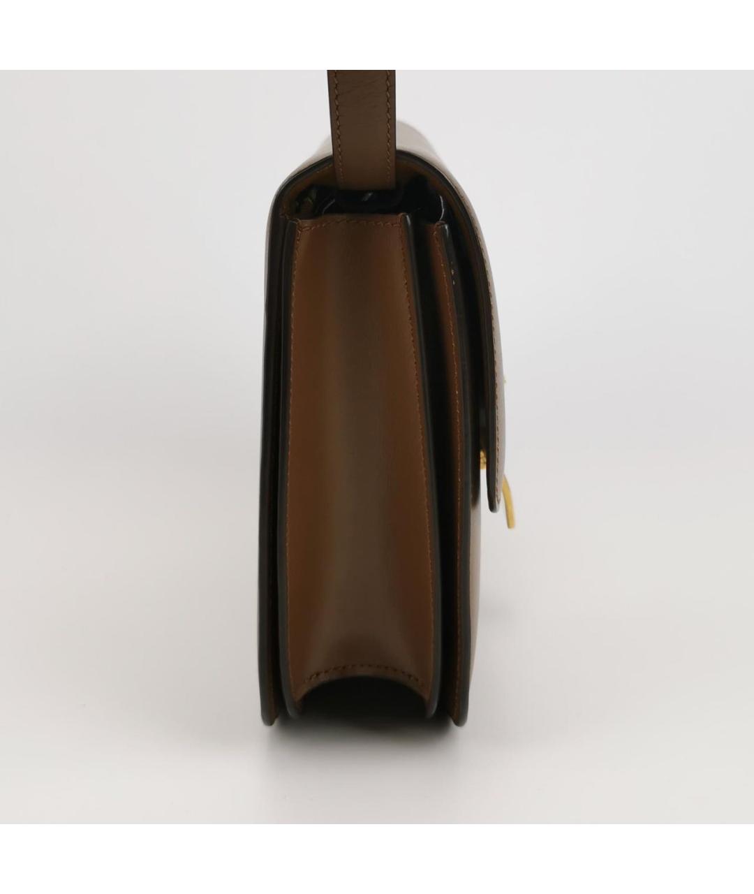 CELINE Коричневая кожаная сумка через плечо, фото 3