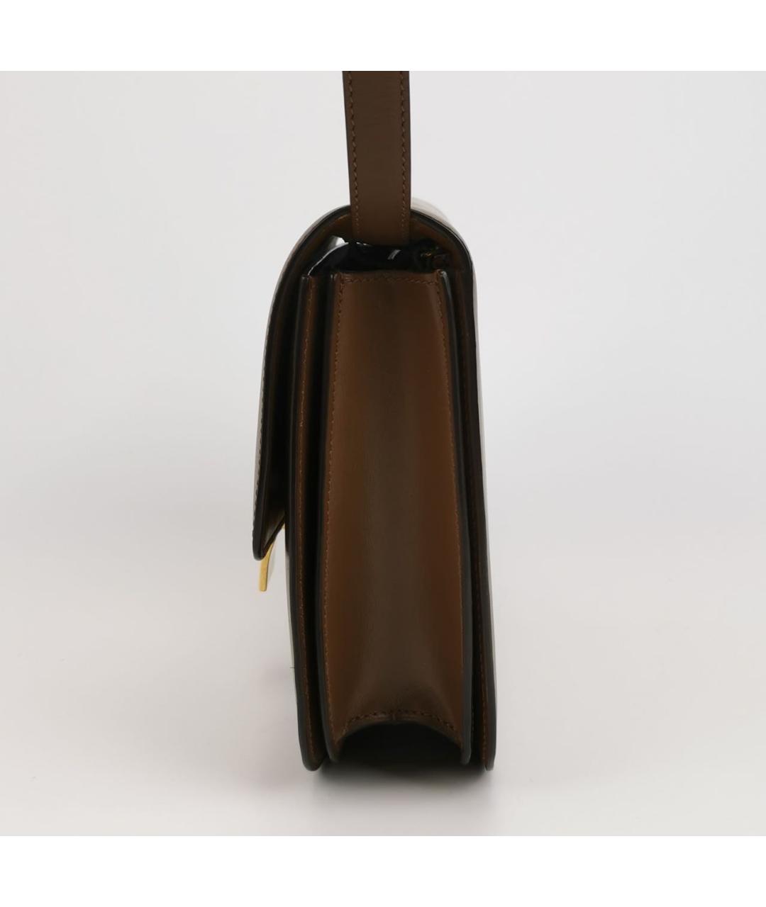 CELINE Коричневая кожаная сумка через плечо, фото 2