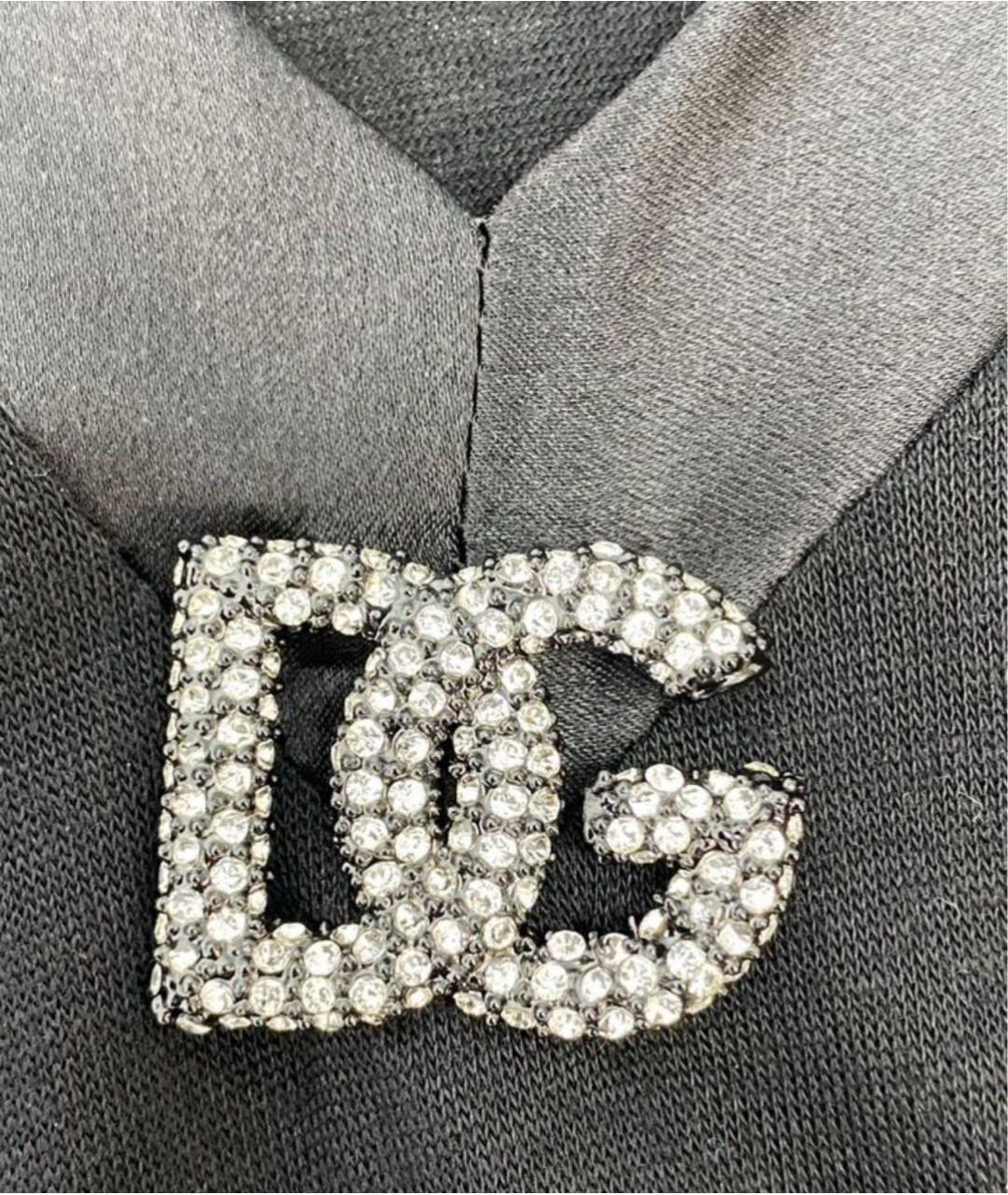 DOLCE&GABBANA Черная вискозная футболка, фото 4