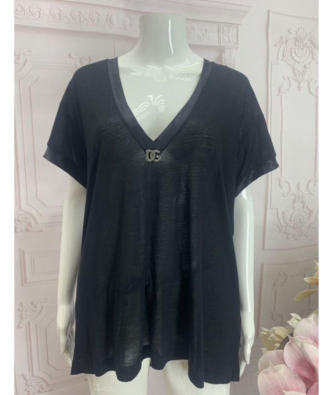 DOLCE&GABBANA Черная вискозная футболка, фото 6