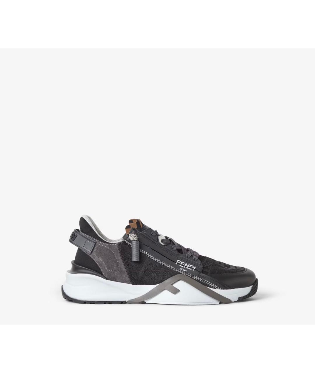 FENDI Антрацитовые низкие кроссовки / кеды, фото 7