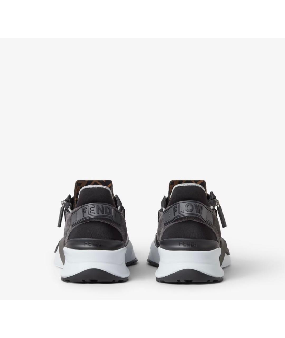 FENDI Антрацитовые низкие кроссовки / кеды, фото 3