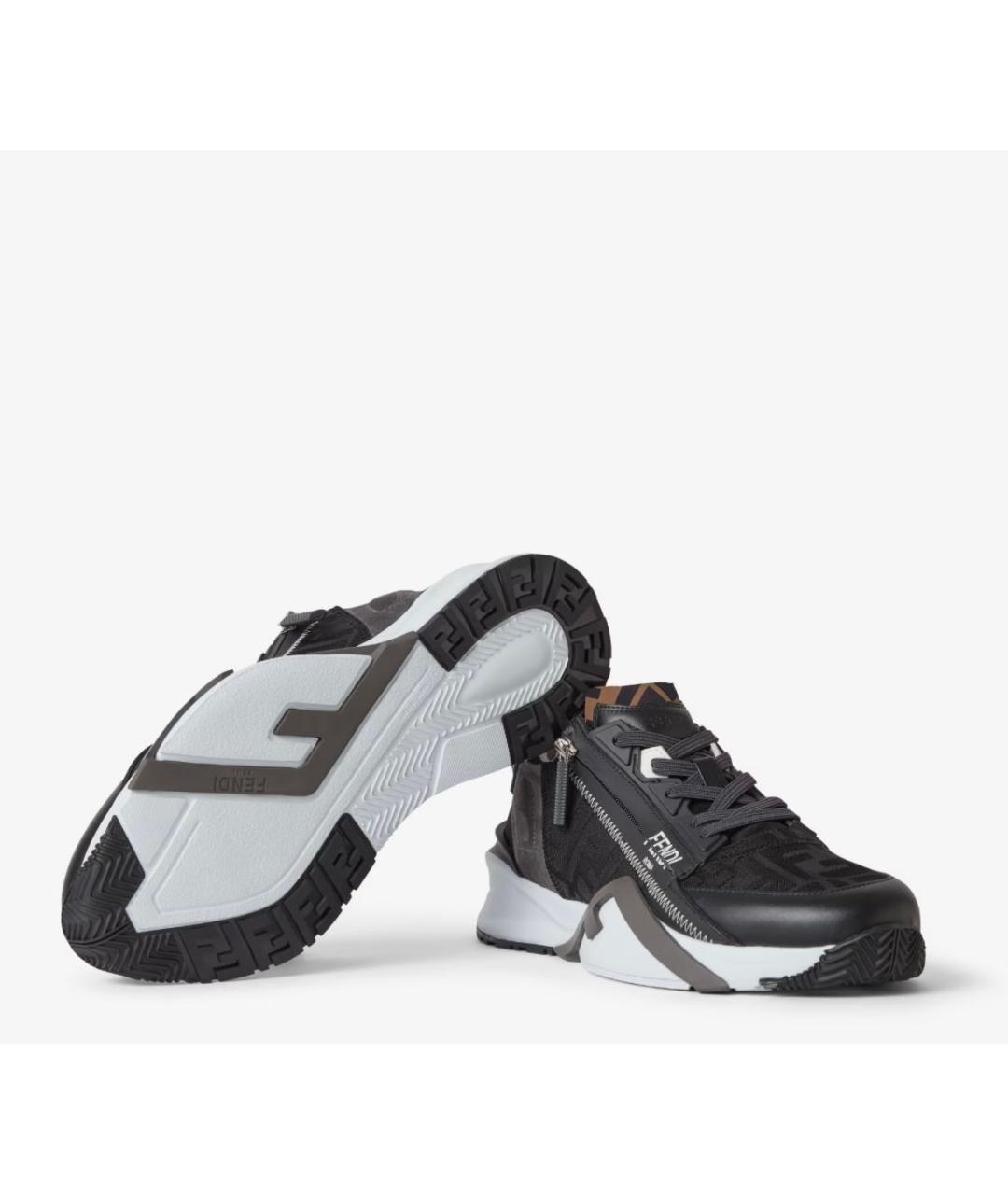 FENDI Антрацитовые низкие кроссовки / кеды, фото 5