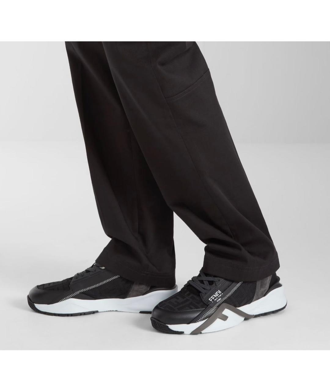 FENDI Антрацитовые низкие кроссовки / кеды, фото 6