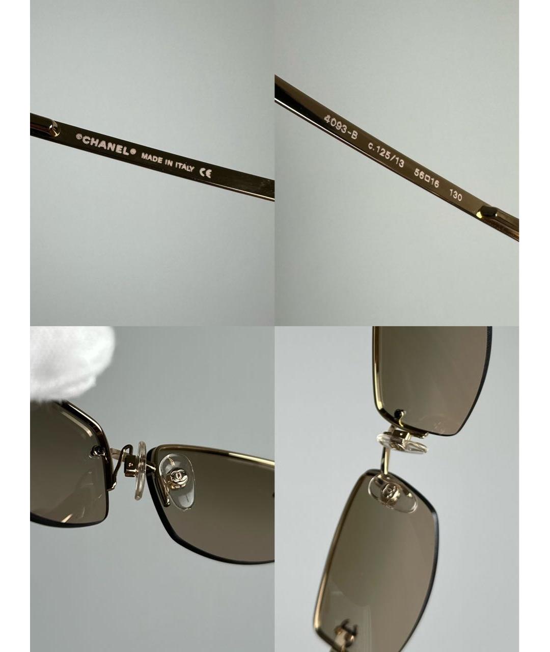 CHANEL Коричневые металлические солнцезащитные очки, фото 5
