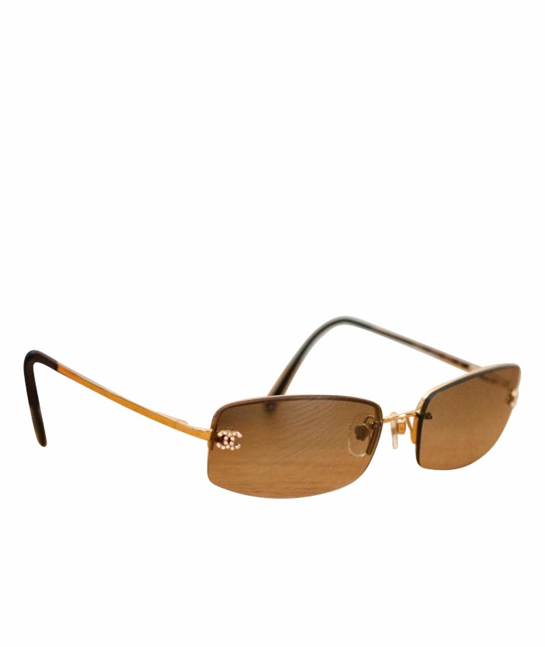 CHANEL Коричневые металлические солнцезащитные очки, фото 1