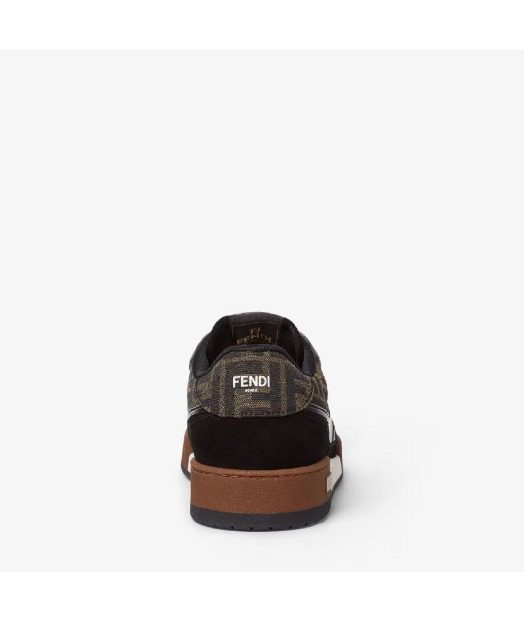 FENDI Коричневые замшевые низкие кроссовки / кеды, фото 3
