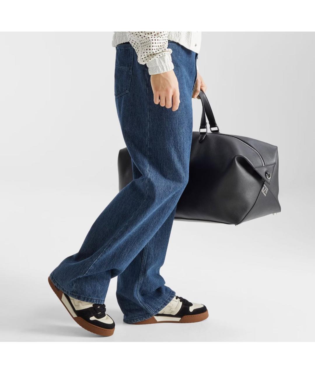 FENDI Бежевые кожаные низкие кроссовки / кеды, фото 5