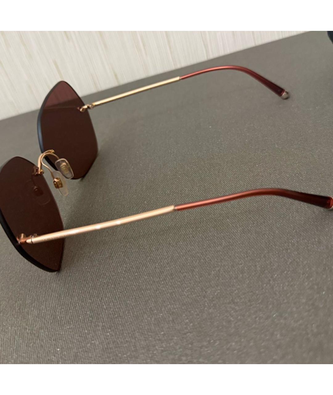 DOLCE&GABBANA Бордовые металлические солнцезащитные очки, фото 2