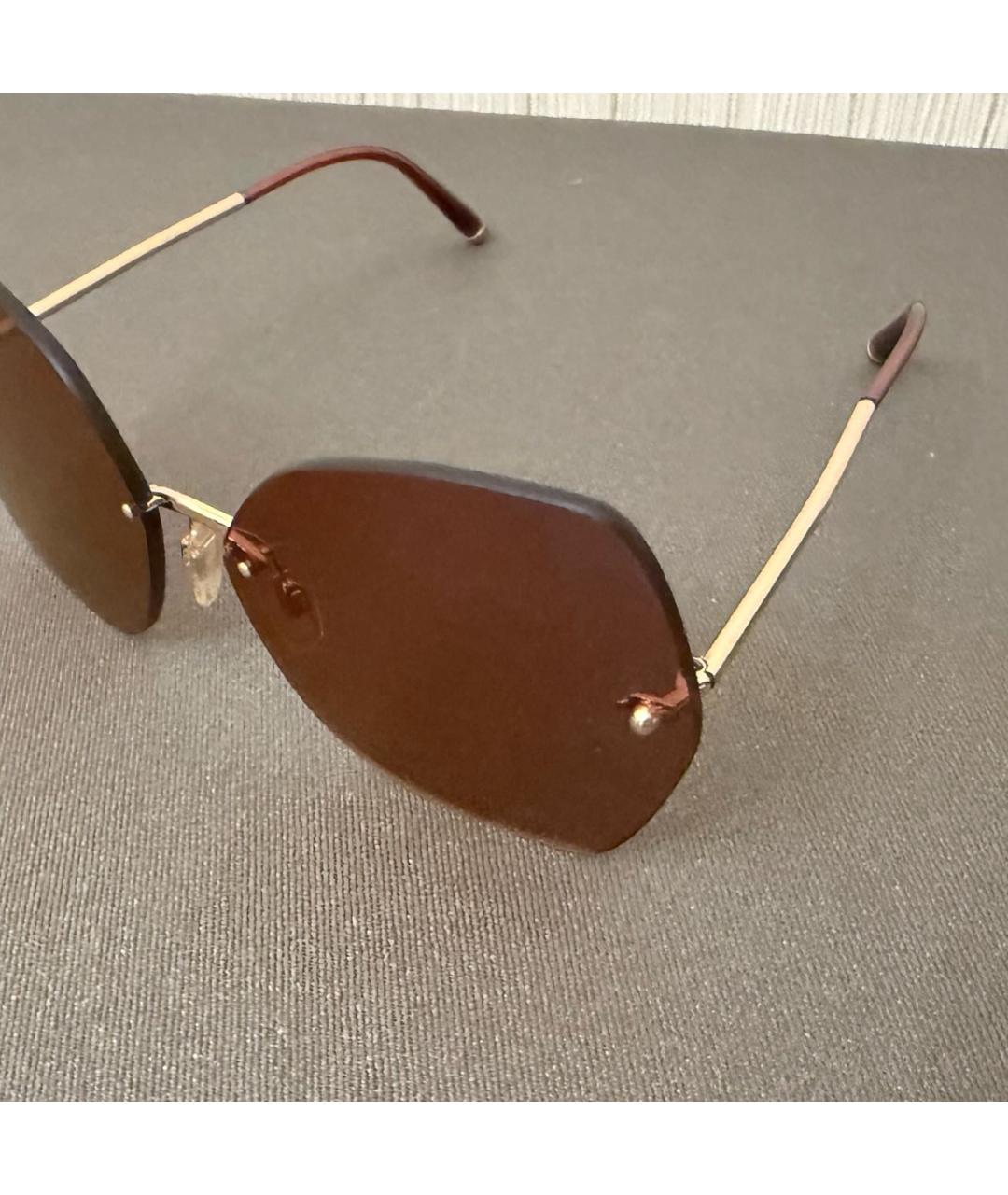 DOLCE&GABBANA Бордовые металлические солнцезащитные очки, фото 3