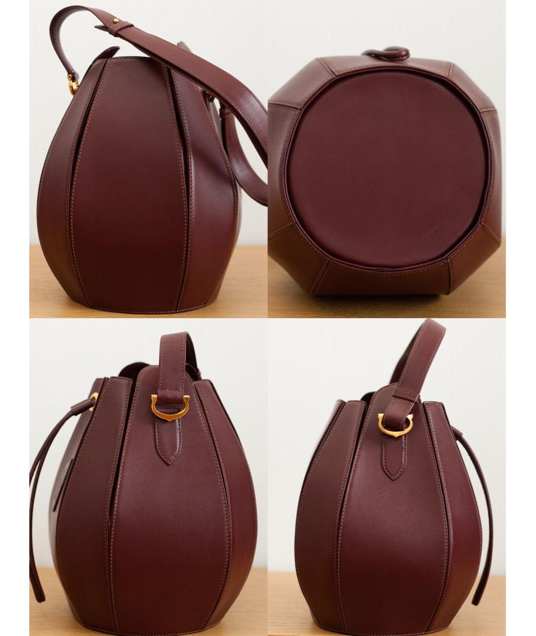 CARTIER Бордовая кожаная сумка через плечо, фото 6