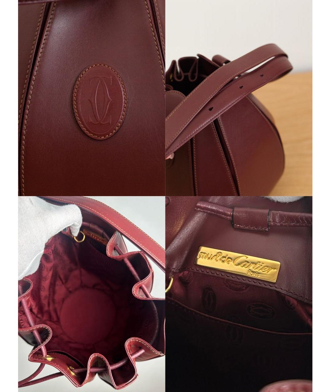 CARTIER Бордовая кожаная сумка через плечо, фото 7