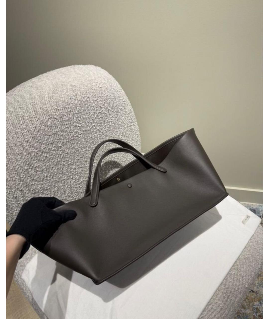 THE ROW Коричневая кожаная сумка тоут, фото 6