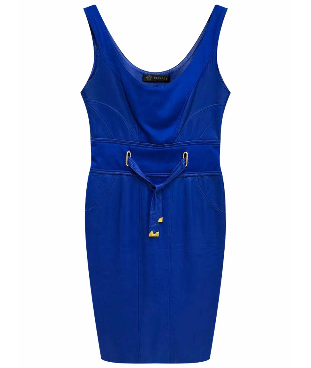 VERSACE Синее коктейльное платье, фото 1