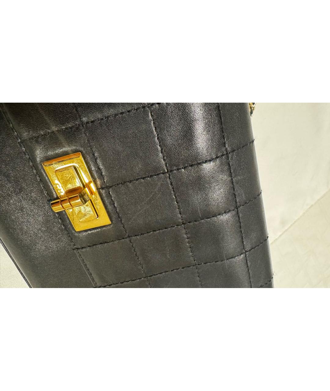 CHANEL Черная кожаная сумка через плечо, фото 3