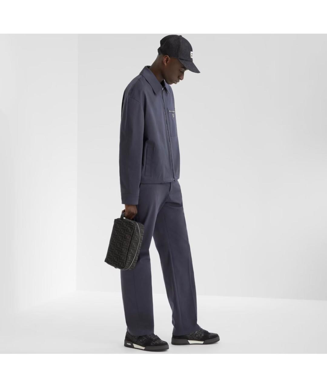 FENDI Черные замшевые низкие кроссовки / кеды, фото 6