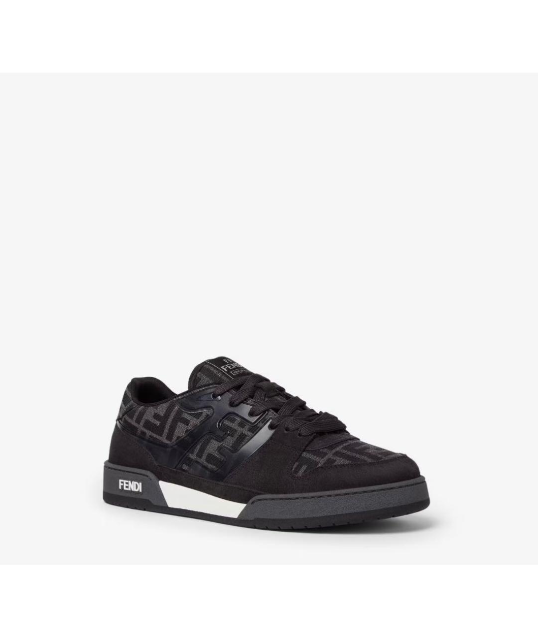 FENDI Черные замшевые низкие кроссовки / кеды, фото 2
