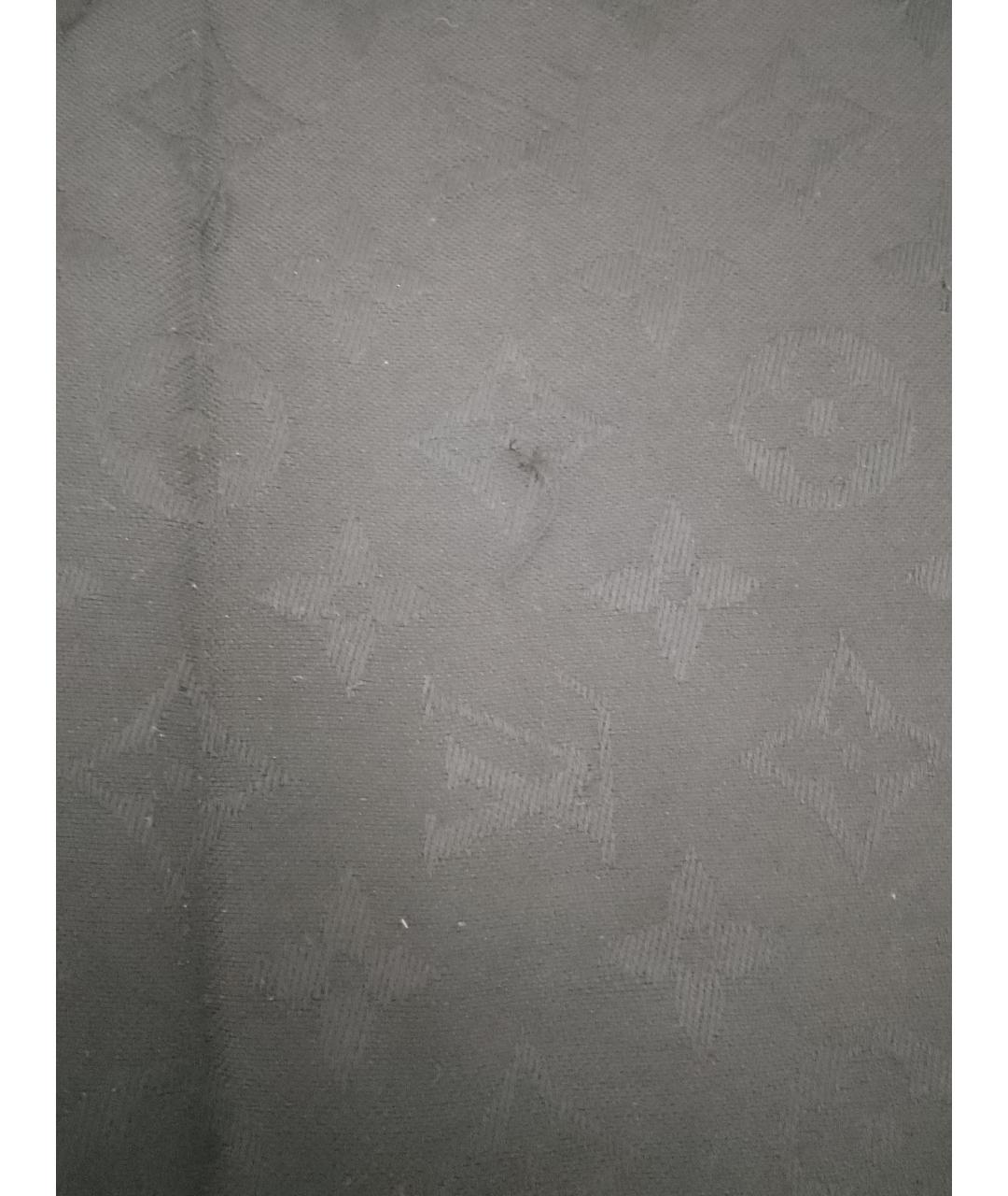 LOUIS VUITTON Черный шелковый платок, фото 7