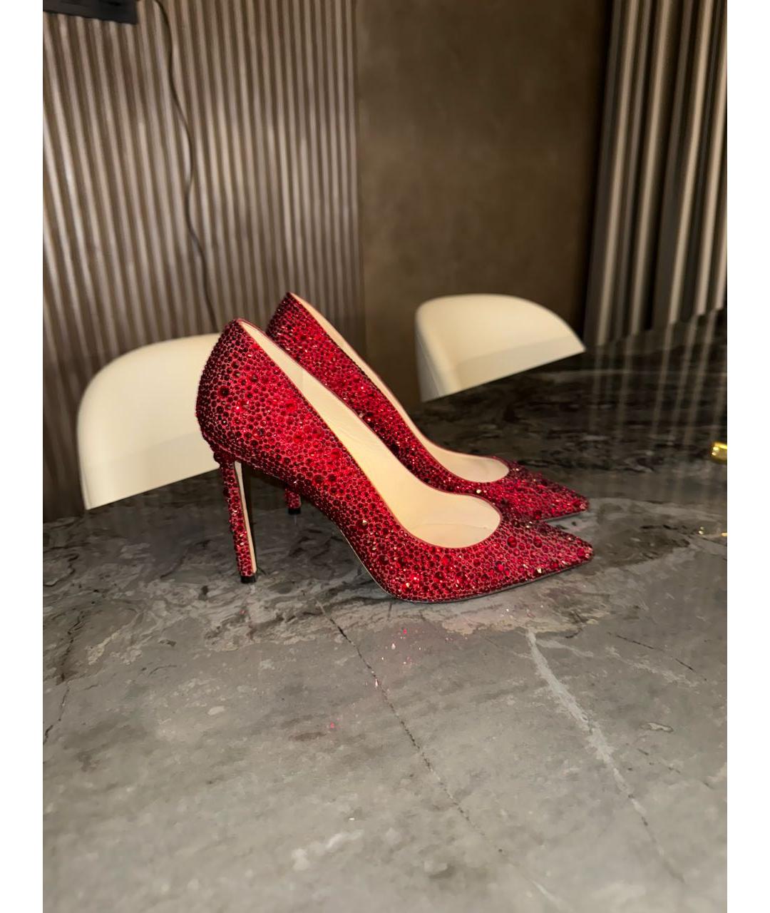 JIMMY CHOO Бордовые кожаные туфли, фото 6