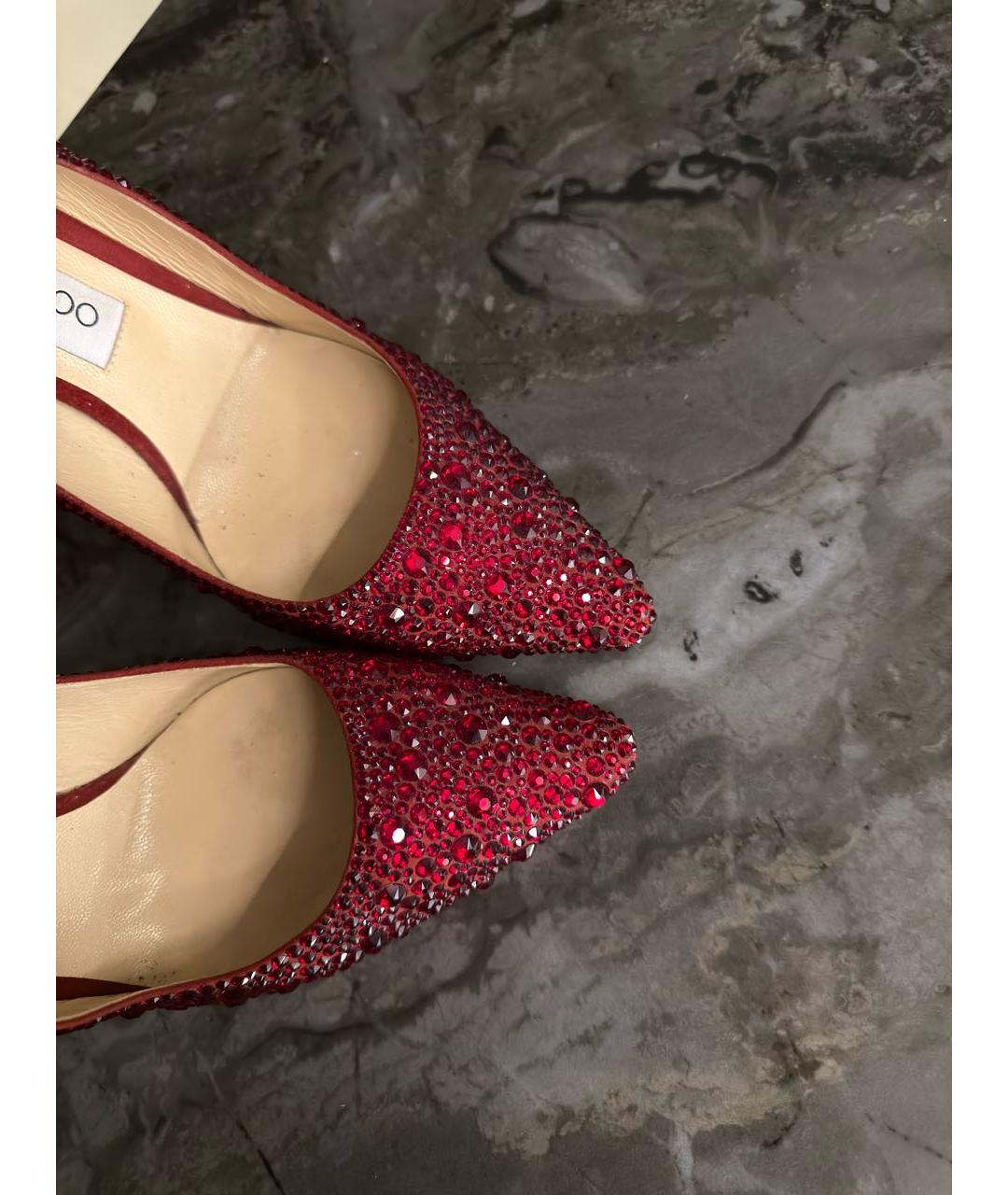 JIMMY CHOO Бордовые кожаные туфли, фото 4